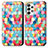 Custodia Portafoglio In Pelle Fantasia Modello Cover con Supporto S02D per Samsung Galaxy A73 5G Multicolore