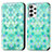 Custodia Portafoglio In Pelle Fantasia Modello Cover con Supporto S02D per Samsung Galaxy A73 5G Verde