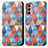 Custodia Portafoglio In Pelle Fantasia Modello Cover con Supporto S02D per Samsung Galaxy F13 4G