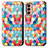 Custodia Portafoglio In Pelle Fantasia Modello Cover con Supporto S02D per Samsung Galaxy F13 4G