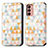 Custodia Portafoglio In Pelle Fantasia Modello Cover con Supporto S02D per Samsung Galaxy F13 4G Bianco