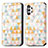 Custodia Portafoglio In Pelle Fantasia Modello Cover con Supporto S02D per Samsung Galaxy M32 5G Bianco