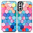 Custodia Portafoglio In Pelle Fantasia Modello Cover con Supporto S02D per Samsung Galaxy S21 FE 5G Blu