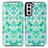 Custodia Portafoglio In Pelle Fantasia Modello Cover con Supporto S02D per Samsung Galaxy S21 FE 5G Verde