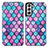 Custodia Portafoglio In Pelle Fantasia Modello Cover con Supporto S02D per Samsung Galaxy S21 FE 5G Viola