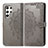 Custodia Portafoglio In Pelle Fantasia Modello Cover con Supporto S02D per Samsung Galaxy S23 Ultra 5G Grigio