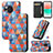 Custodia Portafoglio In Pelle Fantasia Modello Cover con Supporto S02D per Sharp Aquos R8