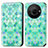 Custodia Portafoglio In Pelle Fantasia Modello Cover con Supporto S02D per Sharp Aquos R8 Pro Verde