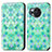 Custodia Portafoglio In Pelle Fantasia Modello Cover con Supporto S02D per Sharp Aquos R8s Verde