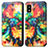 Custodia Portafoglio In Pelle Fantasia Modello Cover con Supporto S02D per Sharp Aquos wish3