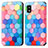 Custodia Portafoglio In Pelle Fantasia Modello Cover con Supporto S02D per Sharp Aquos wish3