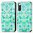 Custodia Portafoglio In Pelle Fantasia Modello Cover con Supporto S02D per Sony Xperia 10 IV SO-52C Verde