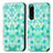 Custodia Portafoglio In Pelle Fantasia Modello Cover con Supporto S02D per Sony Xperia 5 III SO-53B Verde