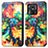 Custodia Portafoglio In Pelle Fantasia Modello Cover con Supporto S02D per Xiaomi Redmi 10 India Multicolore