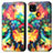 Custodia Portafoglio In Pelle Fantasia Modello Cover con Supporto S02D per Xiaomi Redmi 9 Activ Multicolore