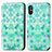 Custodia Portafoglio In Pelle Fantasia Modello Cover con Supporto S02D per Xiaomi Redmi 9A Verde