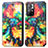 Custodia Portafoglio In Pelle Fantasia Modello Cover con Supporto S02D per Xiaomi Redmi Note 11T 5G Multicolore