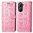 Custodia Portafoglio In Pelle Fantasia Modello Cover con Supporto S03D per Asus Zenfone 9 Rosa