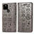 Custodia Portafoglio In Pelle Fantasia Modello Cover con Supporto S03D per Google Pixel 5 Grigio