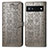 Custodia Portafoglio In Pelle Fantasia Modello Cover con Supporto S03D per Google Pixel 6a 5G Grigio