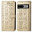 Custodia Portafoglio In Pelle Fantasia Modello Cover con Supporto S03D per Google Pixel 7 5G Oro