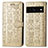 Custodia Portafoglio In Pelle Fantasia Modello Cover con Supporto S03D per Google Pixel 7 Pro 5G Oro