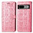 Custodia Portafoglio In Pelle Fantasia Modello Cover con Supporto S03D per Google Pixel 7a 5G Rosa