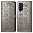 Custodia Portafoglio In Pelle Fantasia Modello Cover con Supporto S03D per Huawei Enjoy 50 Grigio