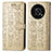 Custodia Portafoglio In Pelle Fantasia Modello Cover con Supporto S03D per Huawei Enjoy 50 Pro Oro