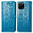 Custodia Portafoglio In Pelle Fantasia Modello Cover con Supporto S03D per Huawei Enjoy 50z Blu