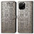 Custodia Portafoglio In Pelle Fantasia Modello Cover con Supporto S03D per Huawei Enjoy 50z Grigio