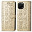 Custodia Portafoglio In Pelle Fantasia Modello Cover con Supporto S03D per Huawei Enjoy 50z Oro