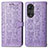 Custodia Portafoglio In Pelle Fantasia Modello Cover con Supporto S03D per Huawei Honor 50 5G Viola