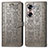 Custodia Portafoglio In Pelle Fantasia Modello Cover con Supporto S03D per Huawei Honor 60 5G Grigio