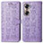 Custodia Portafoglio In Pelle Fantasia Modello Cover con Supporto S03D per Huawei Honor 60 5G Viola