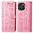 Custodia Portafoglio In Pelle Fantasia Modello Cover con Supporto S03D per Huawei Honor 60 SE 5G Rosa