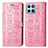 Custodia Portafoglio In Pelle Fantasia Modello Cover con Supporto S03D per Huawei Honor 70 Lite 5G Rosa