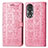 Custodia Portafoglio In Pelle Fantasia Modello Cover con Supporto S03D per Huawei Honor 80 5G Rosa