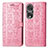 Custodia Portafoglio In Pelle Fantasia Modello Cover con Supporto S03D per Huawei Honor 80 Pro 5G Rosa