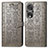 Custodia Portafoglio In Pelle Fantasia Modello Cover con Supporto S03D per Huawei Honor 80 Pro Flat 5G Grigio