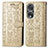 Custodia Portafoglio In Pelle Fantasia Modello Cover con Supporto S03D per Huawei Honor 80 Pro Flat 5G Oro