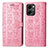 Custodia Portafoglio In Pelle Fantasia Modello Cover con Supporto S03D per Huawei Honor 80 SE 5G Rosa