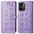 Custodia Portafoglio In Pelle Fantasia Modello Cover con Supporto S03D per Huawei Honor 80 SE 5G Viola