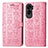 Custodia Portafoglio In Pelle Fantasia Modello Cover con Supporto S03D per Huawei Honor 90 Lite 5G Rosa