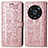 Custodia Portafoglio In Pelle Fantasia Modello Cover con Supporto S03D per Huawei Honor Magic4 Pro 5G Oro Rosa