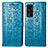 Custodia Portafoglio In Pelle Fantasia Modello Cover con Supporto S03D per Huawei Honor V40 5G Blu