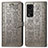 Custodia Portafoglio In Pelle Fantasia Modello Cover con Supporto S03D per Huawei Honor V40 5G Grigio