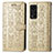 Custodia Portafoglio In Pelle Fantasia Modello Cover con Supporto S03D per Huawei Honor V40 5G Oro