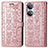 Custodia Portafoglio In Pelle Fantasia Modello Cover con Supporto S03D per Huawei Honor X7 Oro Rosa