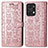 Custodia Portafoglio In Pelle Fantasia Modello Cover con Supporto S03D per Huawei Honor X7a Oro Rosa